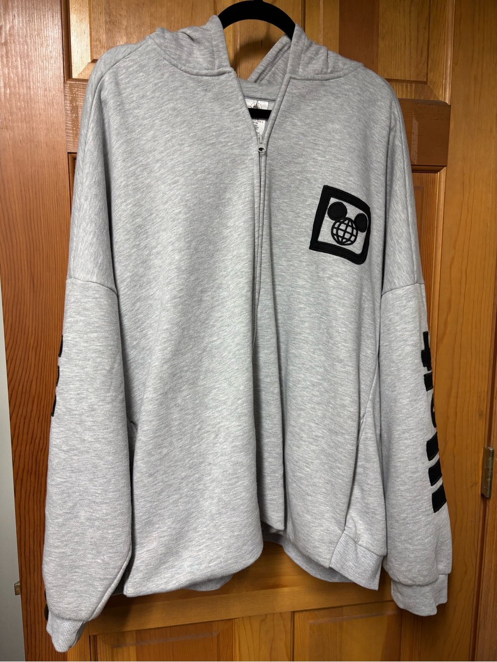 Light Gray Disney Zip Hoodie with Graphics -2xl